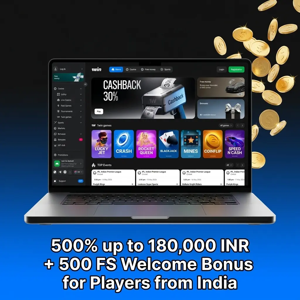 1win India welcome bonus: 500% up to 180,000 INR plus 500 free spins across four deposits