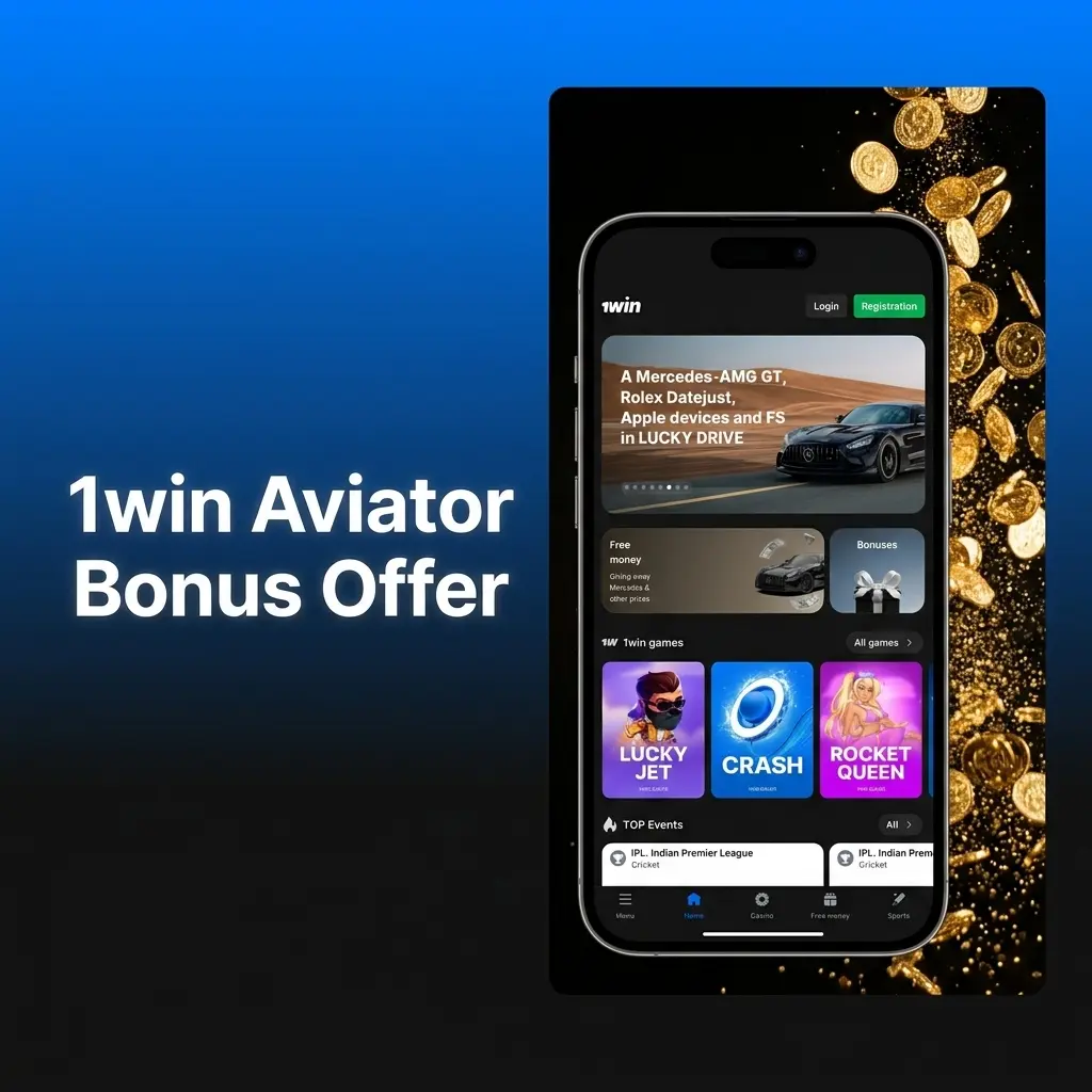 1win Aviator bonus offer with 500% welcome package up to 180,000 INR and 500 free spins for new players