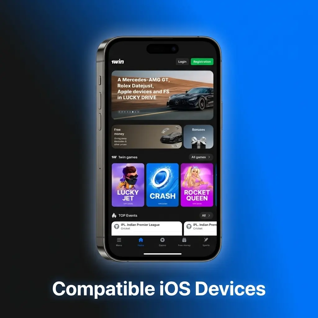 List of compatible iOS devices for 1win app including iPhone X through 17 series and iPad Air and Pro models