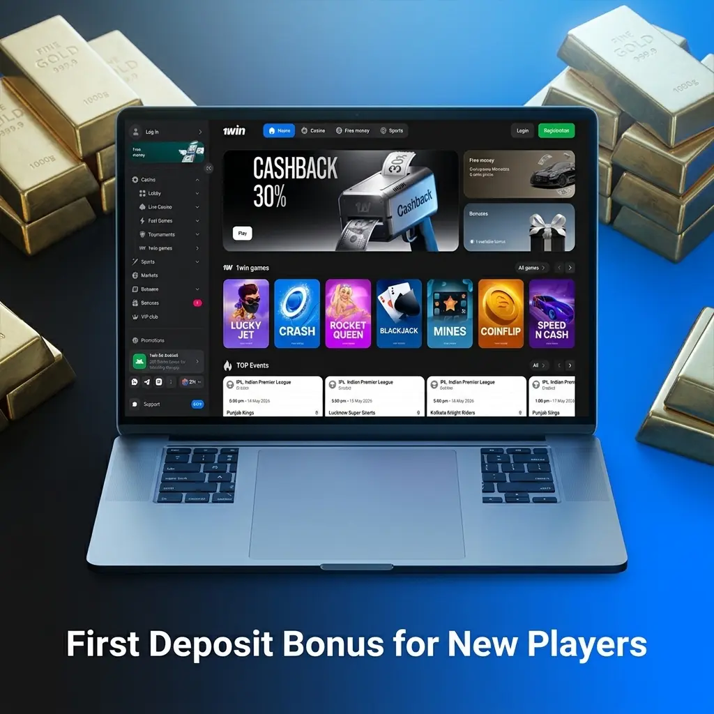 1win first deposit bonus 500% up to 1,80,000 INR plus 500 Free Spins for new players in India