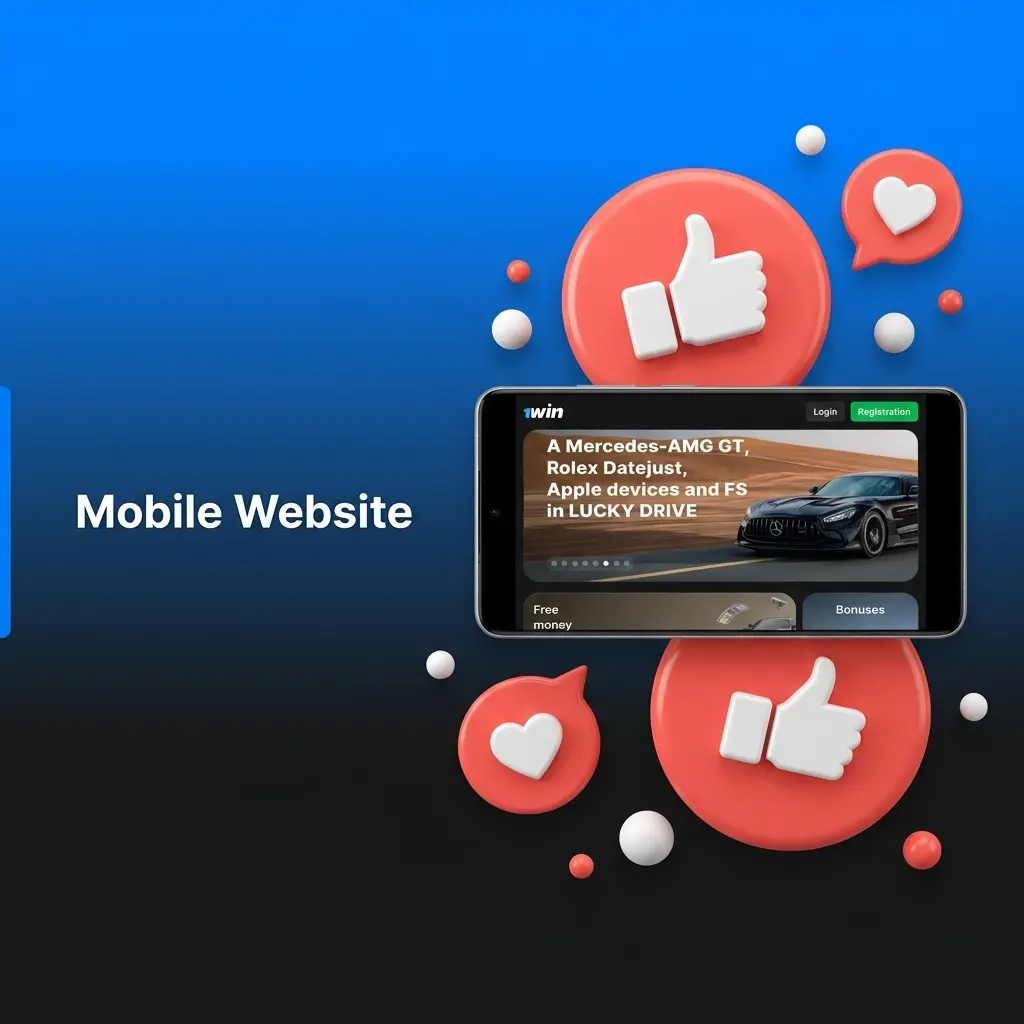 1win mobile website interface on smartphone browser showing sports betting and casino games without app download