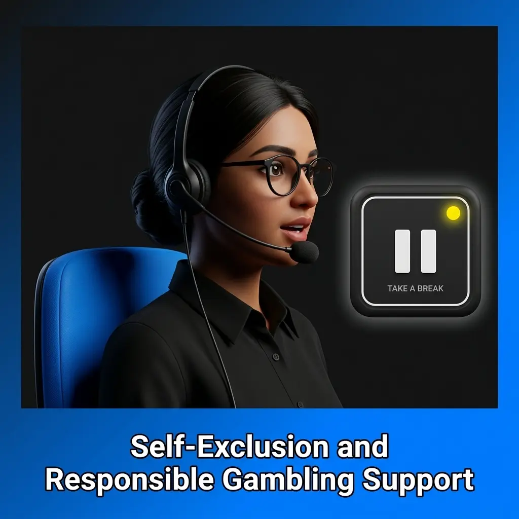 1win responsible gambling support showing self-exclusion options, deposit limits, cool-off periods, and confidential account management tools.