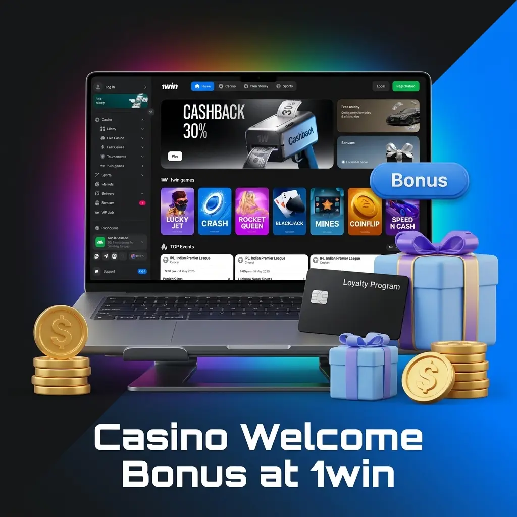 1win Casino welcome bonus 500% up to 1,80,000 INR plus 500 Free Spins for new players on first four deposits