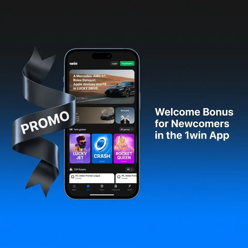 1win app welcome bonus for newcomers offering 500% up to ₹1,80,000 INR on first four deposits